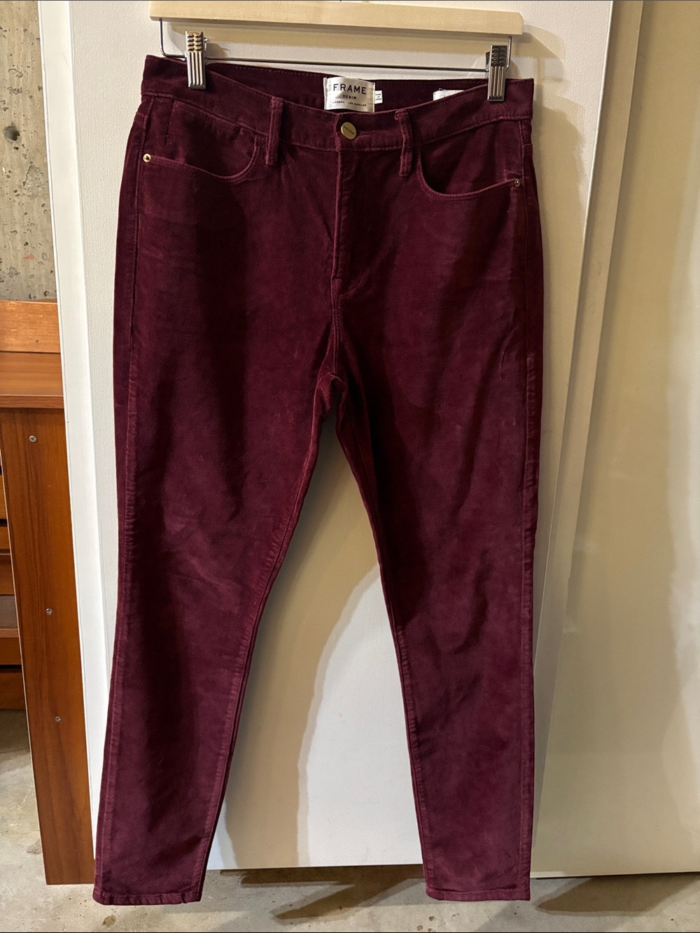 FRAME Denim Burgundy Corduroy Pants